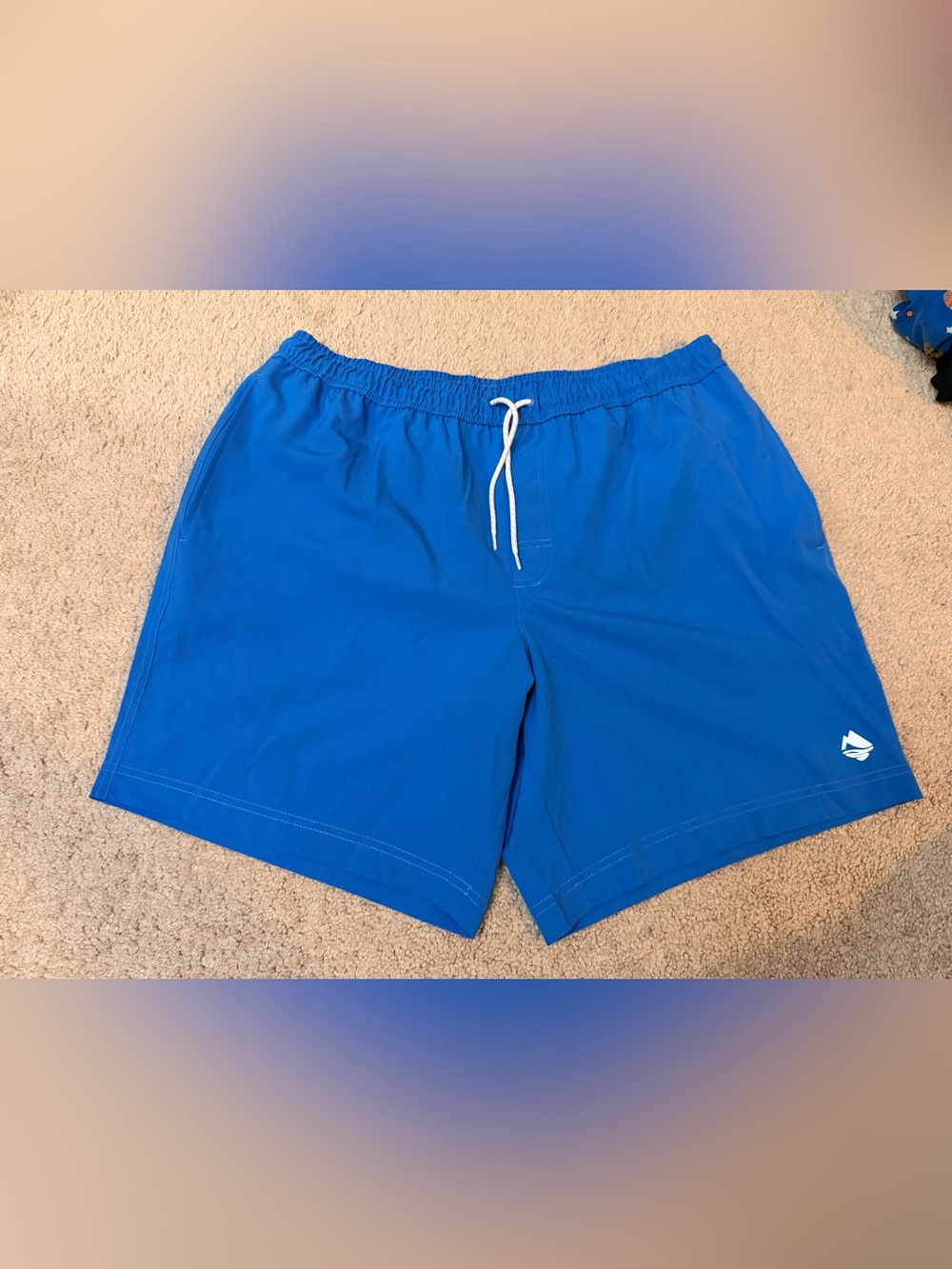 Men's Royal Blue Quick-Dry Swim Trunks with Drawstring